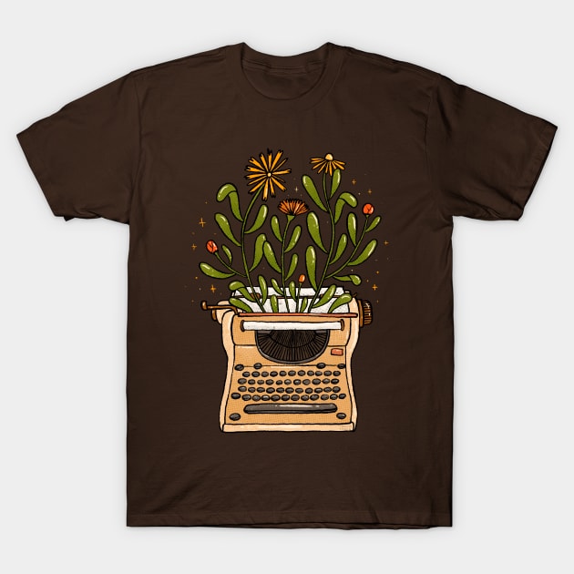 Typewriter Bloom T-Shirt by Tania Tania